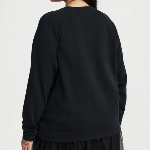 Torrid Black Fleece Sweatshirt with Silver Bow Accents - Picture 3 of 3